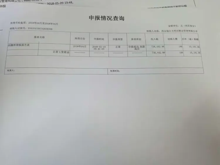 4月份个税明细申报