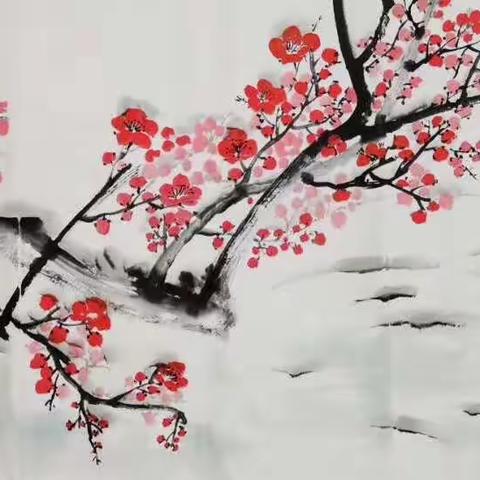 花与雪的偶遇，春与冬的交接（春雪奔放而热烈。）