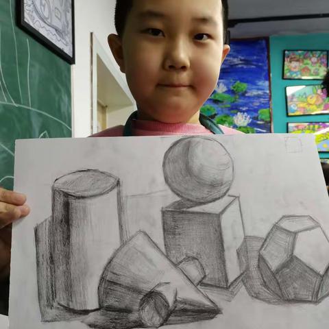 金色光•姜宏美术，组合立方体素描课程分享