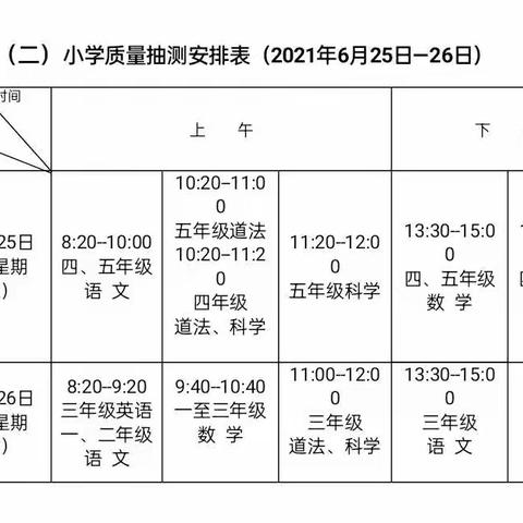 城厢小学2020-2021学年第二学期期末考试及暑期放假安排