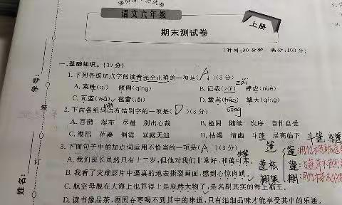 第三单元B卷和期末卷讲解