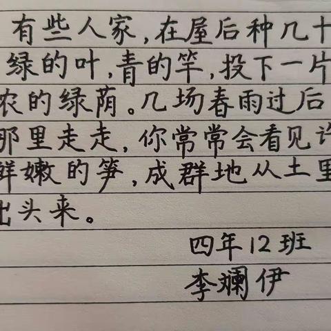 汉字润心灵好字伴成长___四年12班