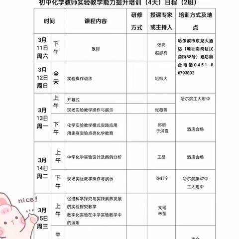 薪火相传 “化”学于行—初中教师实验教学能力提升培训项目