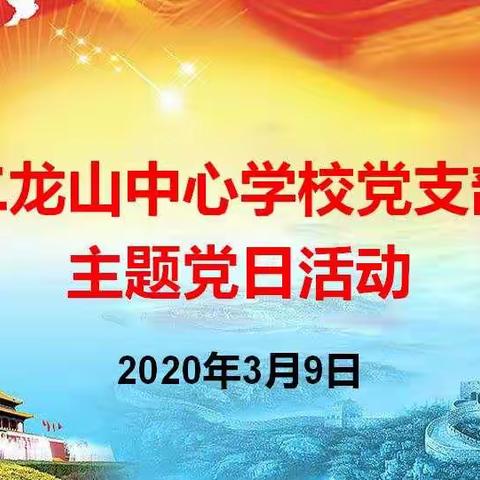 “让党旗飘扬 让党徽闪耀 凝心聚力战疫情”二龙山中心学校党支部主题党日