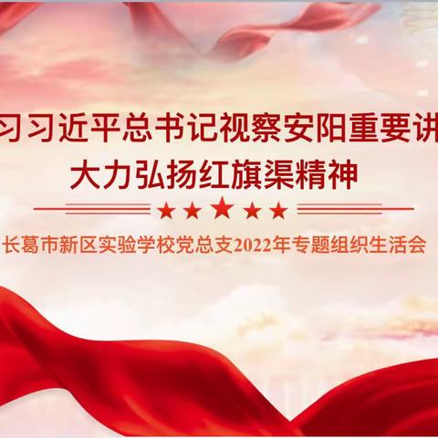 弘扬红旗渠精神 践行新时代征程——长葛市新区实验学校第一、第二支部召开专题组织生活会