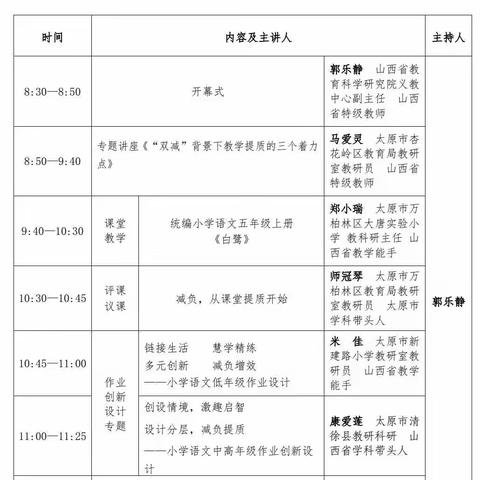 课题研讨强教学    专家引领促提升——胡张中心校王村小学语文课题推进工作研讨会