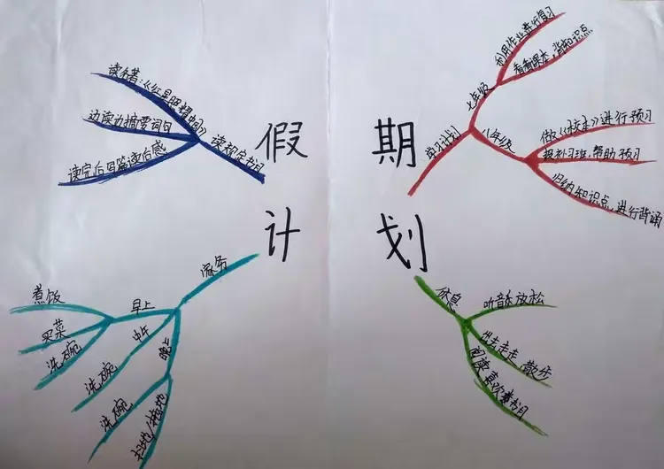 德州市第十一中学2018年暑假假期计划思维导图作品展