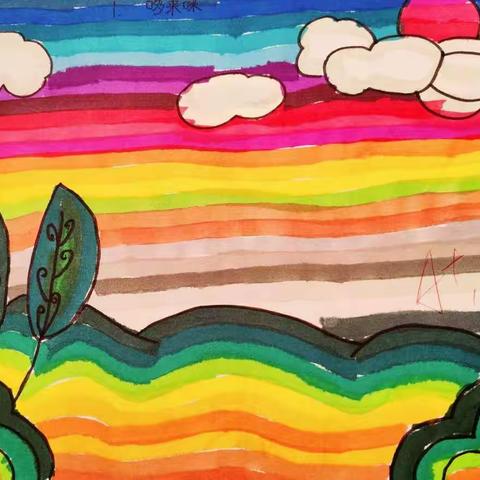 流淌的色彩 快乐的童年—张黄镇中心小学校本部学生美术作业