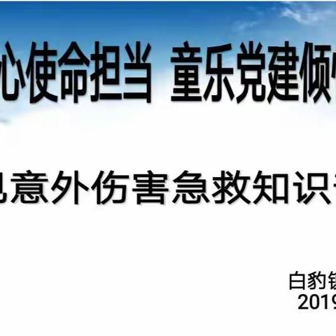 普及急救知识，确保生命安全——白豹镇中心幼儿园安全活动（紧急求援）活动纪实