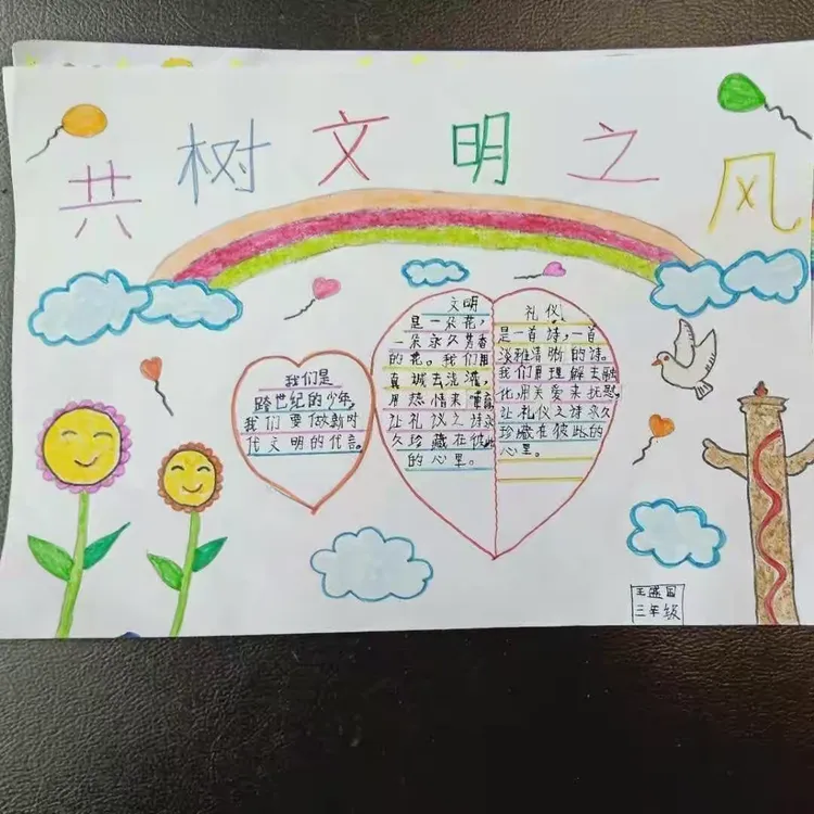 305"树文明之风,展文明风采"手抄报展示