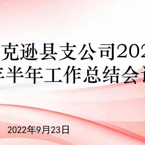 托克逊县支公司2022年年中工作总结会议报道