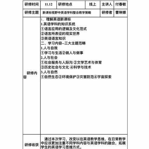 新课标视野中英语学科整合教学策略——浐灞第十八小学“真实”研修共同体第29期线上教研活动