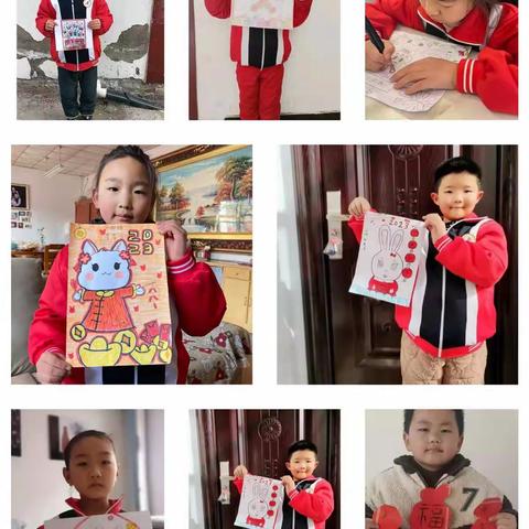 “缤纷寒假生活，大展宏‘兔’迎新年”——马市街小学一（四）中队实践活动剪影