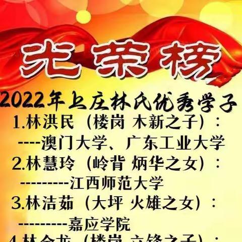 2022年紫金县上庄林氏优秀学子表彰大会