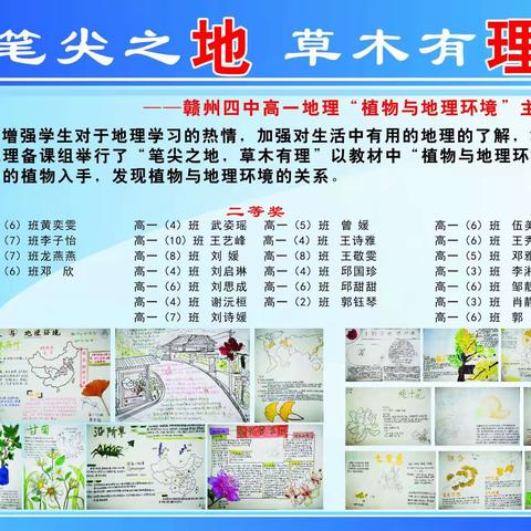 笔尖之地 ，草木有理——高一地理“植物与地理环境”主题绘图大赛。