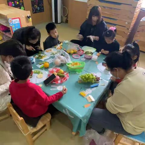 兴城市红缨幼儿园苗苗一班亲子活动《水果拼盘》