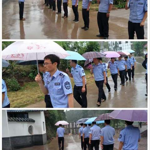 风雨中助力秀美乡村建设
