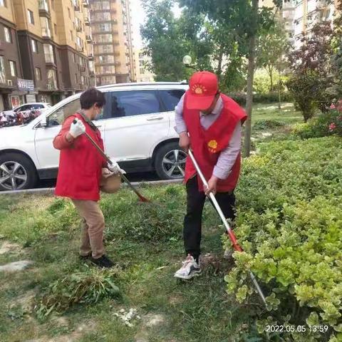 银湾集团专题活动：天昆太阳城物业和社区志愿者清理小区绿化带