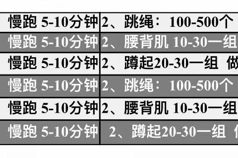 运动健康，快乐成长                                           【外语实验学校体育寒假作业】