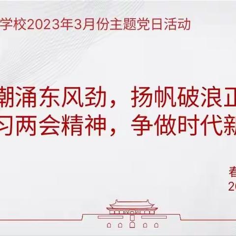 春来潮涌东风劲，扬帆破浪正当时：学习两会精神，争做时代新人