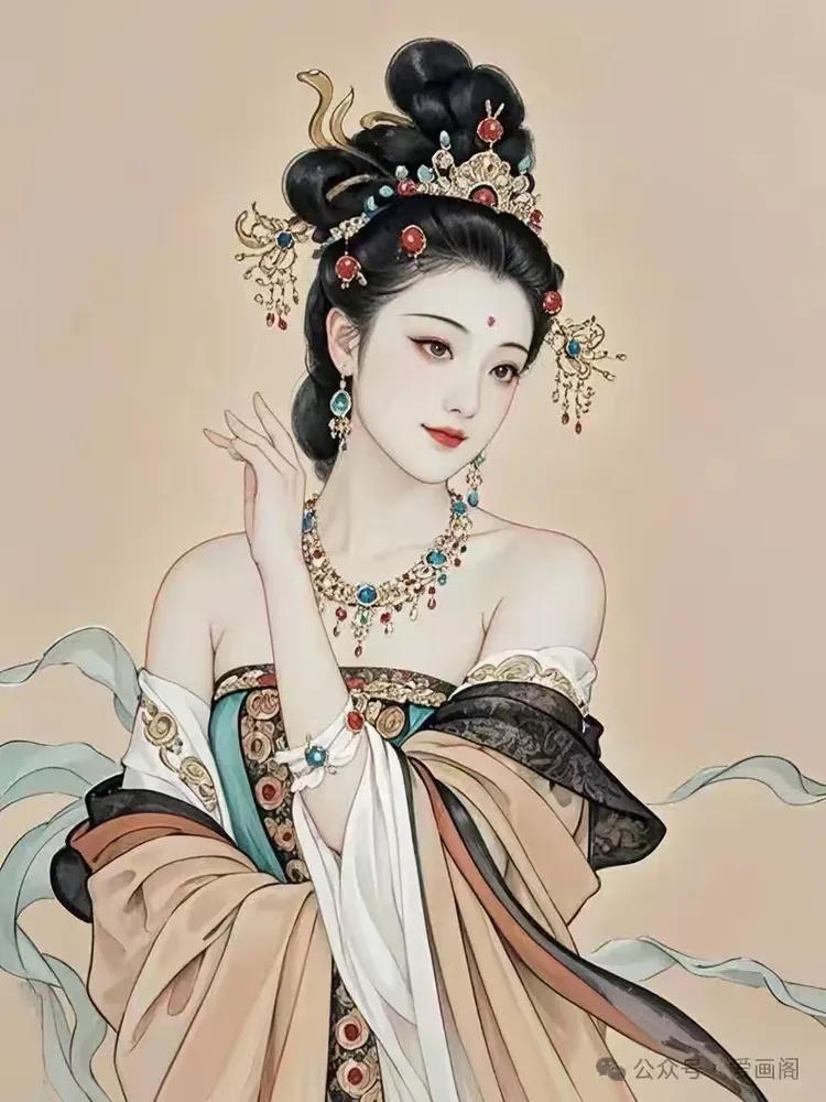 百幅ai工笔仕女头像