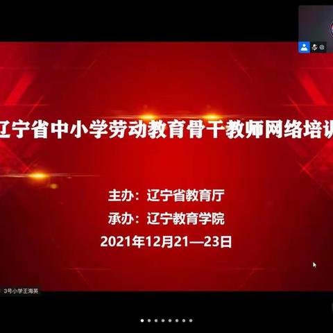 在学习中成长——辽宁省中小学劳动教育骨干教师网络培训体会