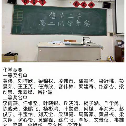 【秉竞赛之心，扬拼搏精神】信宜三中高二化学竞赛之学生篇