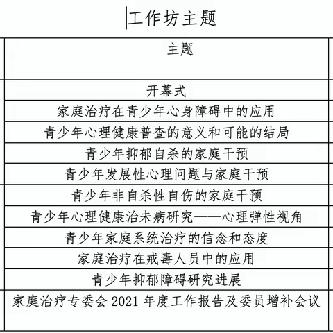 浙江家庭治疗专业委员会年会（2021年度）