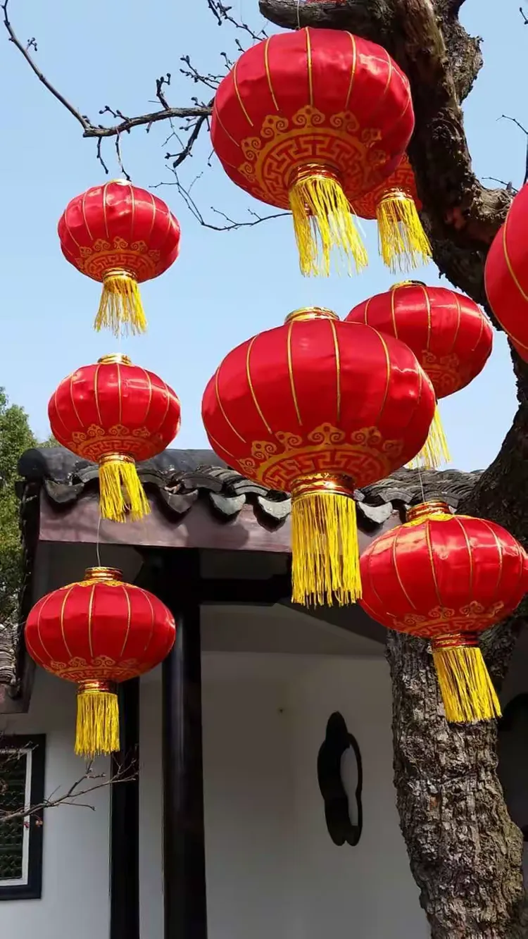 欣赏蠡园的大红灯笼