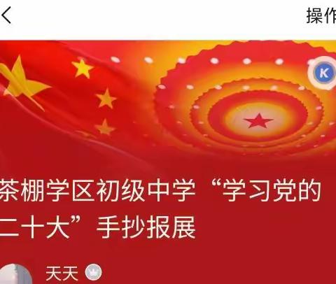 茶棚学区初级中学“学习党的二十大”手抄报展