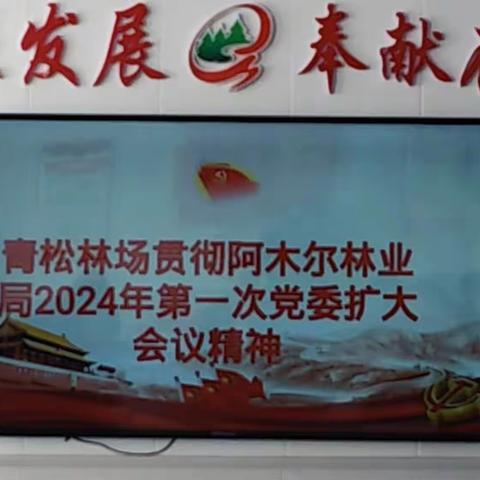 青松林场传达贯彻阿木尔林业局2024年第一次党委扩大会议精神