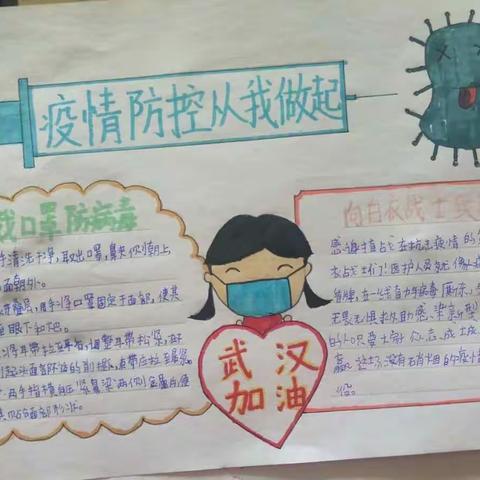博雅学校五一班疫情防控手抄报比赛