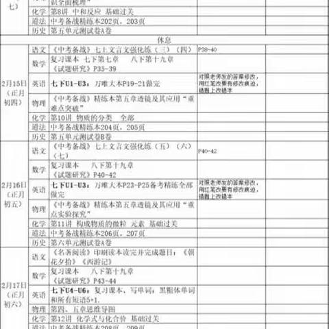 快乐假期不停学，自主学习促提升———安庄初中学生寒假作业纪实