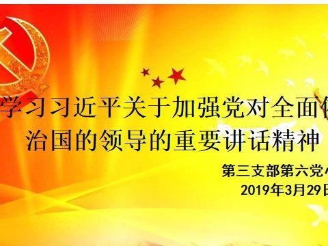 中共乌海市第二中学第三支部第六党小组组织学习习总书记加强党对全面依法治国的领导重要讲话精神