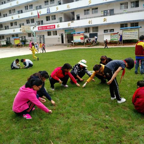 美丽的校园我的家 ——左所小学师生清理学校花坛草坪