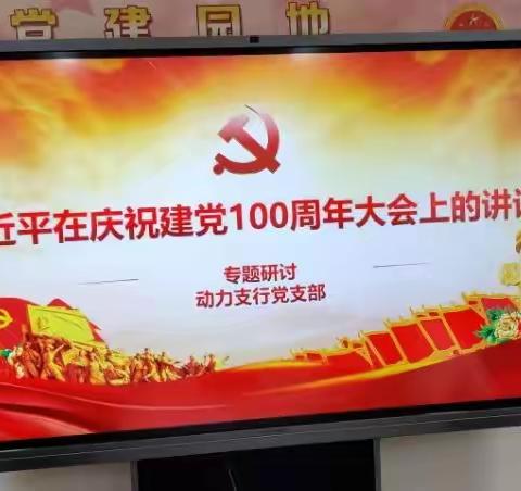 动力支行召开习近平总书记在庆祝中国共产党成立100周年大会上的重要讲话精神专题研讨会