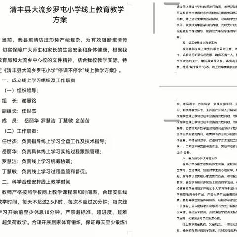 停课不停学，用心来守护——大流乡罗屯小学线上教学纪实