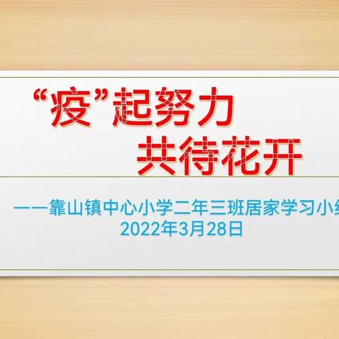 “疫”起努力 共待花开——靠山小学二年三班居家学习小结