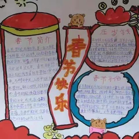 手绘新春画虎年——六实小三年级寒假实践性作业