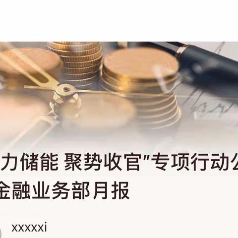 “蓄力储能 聚势收官”专项行动公司金融业务部月报