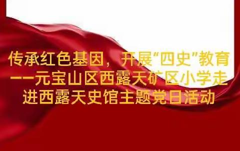 传承红色基因，开展“四史”教育——元宝山区西露天矿区小学走进西露天史馆主题党日活动