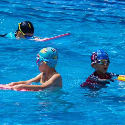 暑假泳池里的孩子多清爽