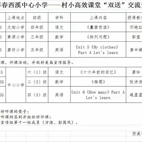 落实双减促交流，送教下村共成长——西溪乡中心小学优秀教师赴廖坊小学送教活动