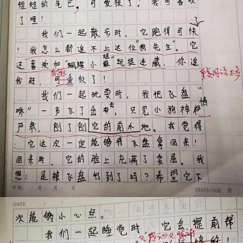 2017级1班五上第五单元优秀作文选稿