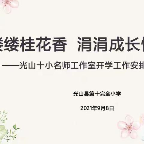 【和美•教研】遇见美好   阔步前行——光山十小2021-2022学年度名师工作室开学工作安排会