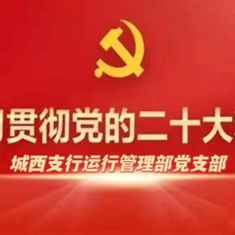 城西支行运行管理部党支部开展党的二十大精神专题党课活动