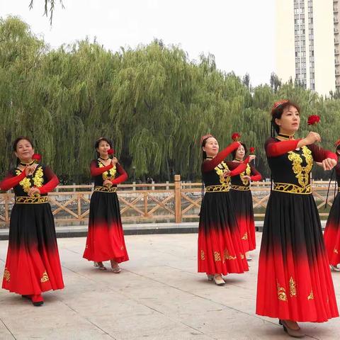 龙潭公园阿连魅力新疆舞团2019年7月27日晨炼！地点：太原市龙潭公园南门