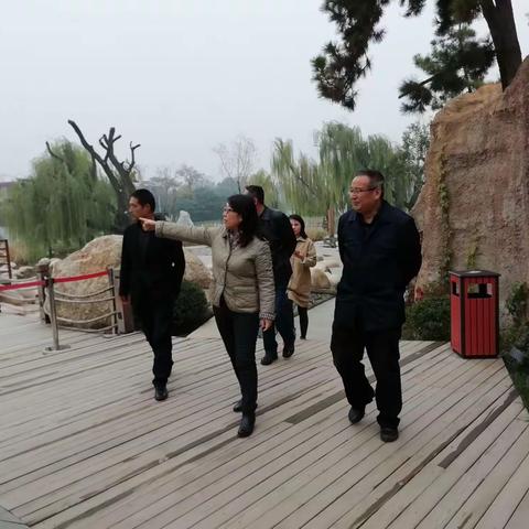 贺乐军副局长检查涝河渼陂湖水系生态修复工程