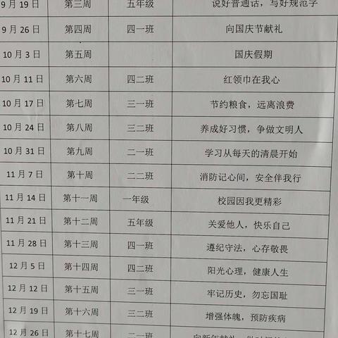 苗桥镇黄土楼小学第四周升旗仪式“向国庆献礼”