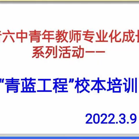 音六中“双减”在行动——青年教师专业化成长系列活动校本培训